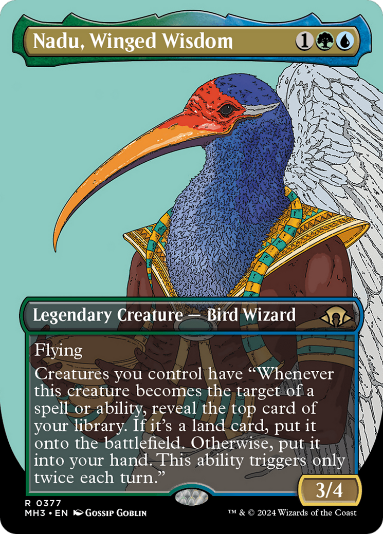 Nadu, Winged Wisdom (Borderless) [Modern Horizons 3] | Anubis Games and Hobby