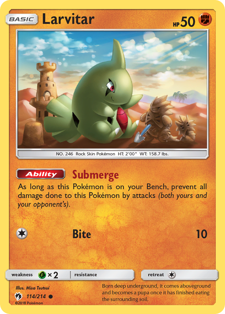 Larvitar (114/214) [Sun & Moon: Lost Thunder] | Anubis Games and Hobby