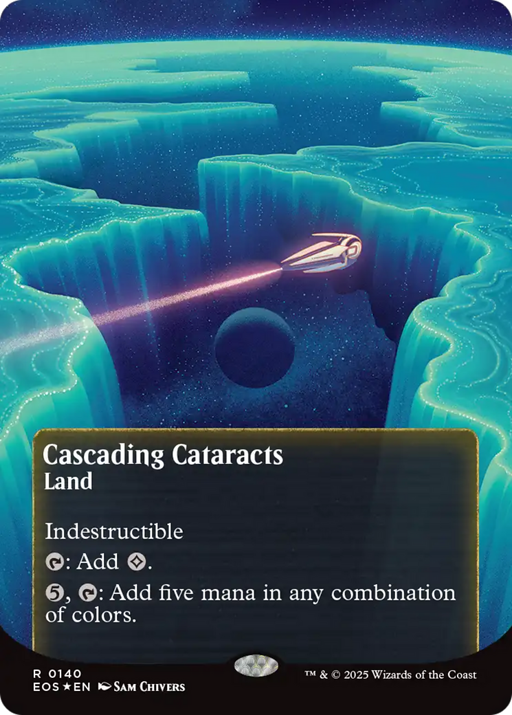 Cascading Cataracts (0140) (Borderless) (Galaxy Foil) [Edge of Eternities: Stellar Sights] | Anubis Games and Hobby