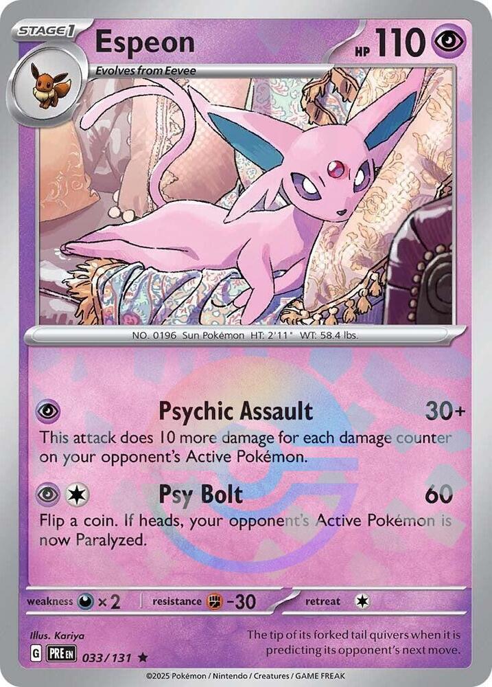 Espeon (033/131) (Poke Ball Pattern) [Scarlet & Violet: Prismatic Evolutions] | Anubis Games and Hobby