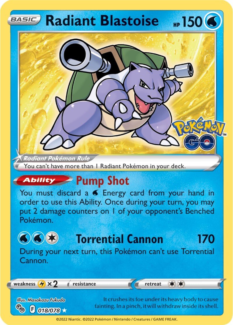Radiant Blastoise (018/078) [Pokémon GO] | Anubis Games and Hobby