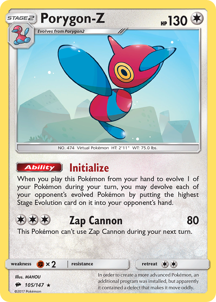 Porygon-Z (105/147) [Sun & Moon: Burning Shadows] | Anubis Games and Hobby