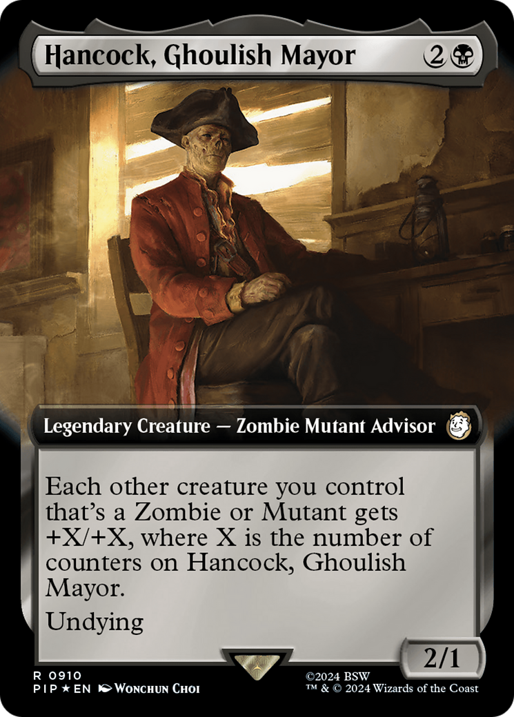 Hancock, Ghoulish Mayor (Extended Art) (Surge Foil) [Fallout] | Anubis Games and Hobby
