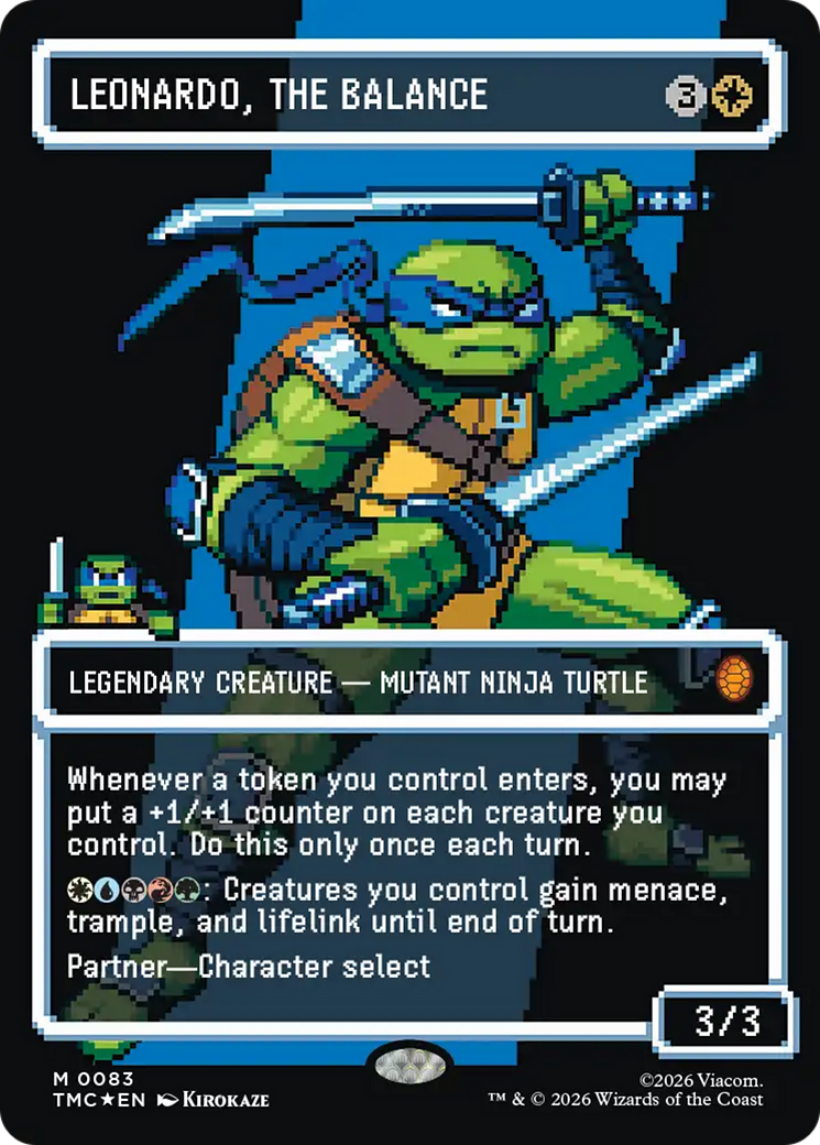 Leonardo, the Balance (0083) (Borderless) (Surge Foil) [Teenage Mutant Ninja Turtles Commander] | Anubis Games and Hobby