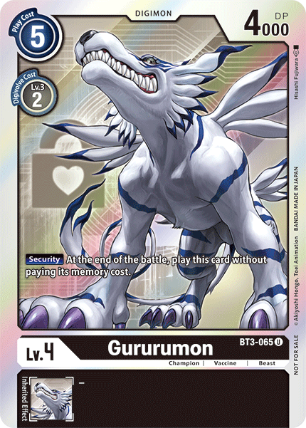 Gururumon [BT3-065] (Buy-A-Box Promo) [Release Special Booster Ver.1.5 Promos] | Anubis Games and Hobby