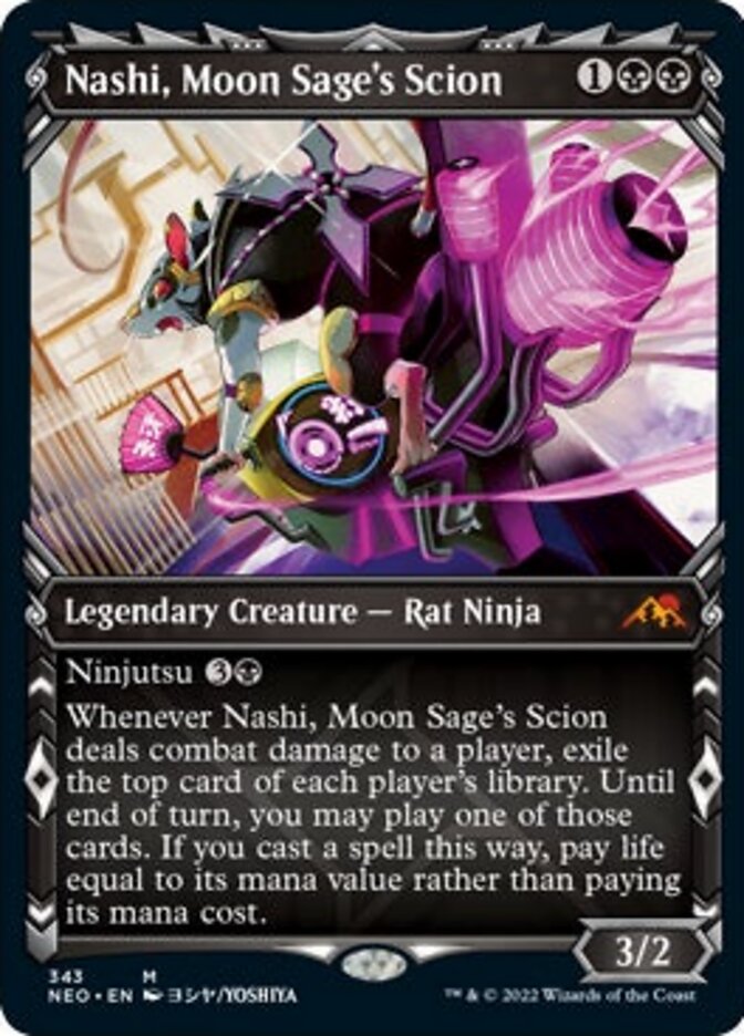 Nashi, Moon Sage's Scion (Showcase Ninja) [Kamigawa: Neon Dynasty] | Anubis Games and Hobby