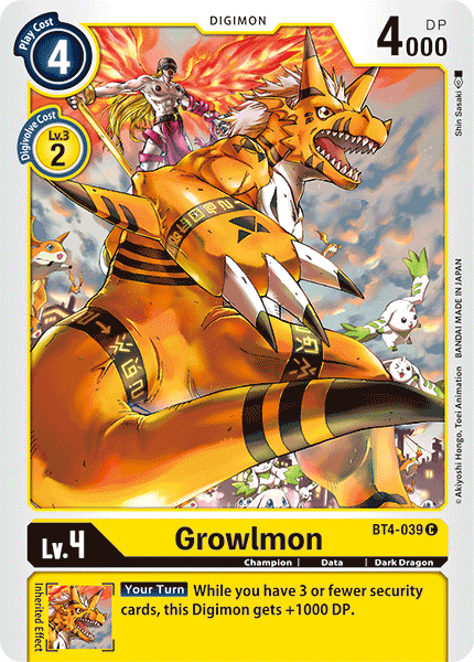 Growlmon [BT4-039] [Great Legend] | Anubis Games and Hobby