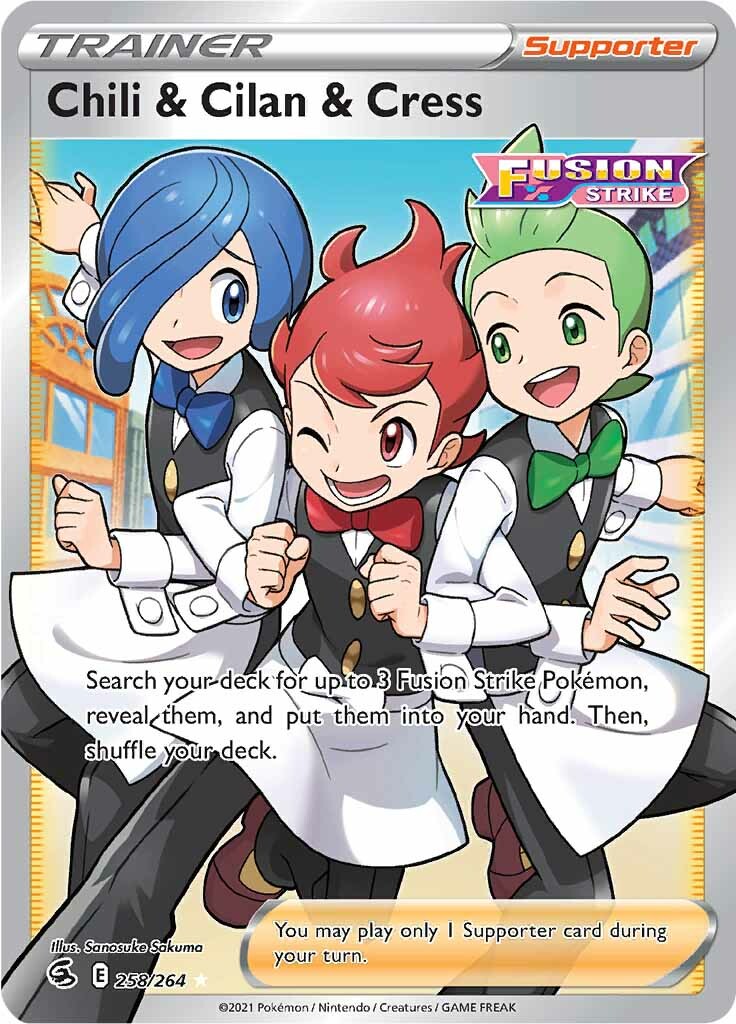 Chili & Cilan & Cress (258/264) [Sword & Shield: Fusion Strike] | Anubis Games and Hobby