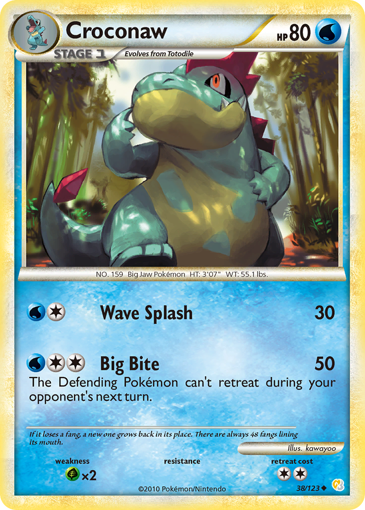 Croconaw (38/123) [HeartGold & SoulSilver: Base Set] | Anubis Games and Hobby