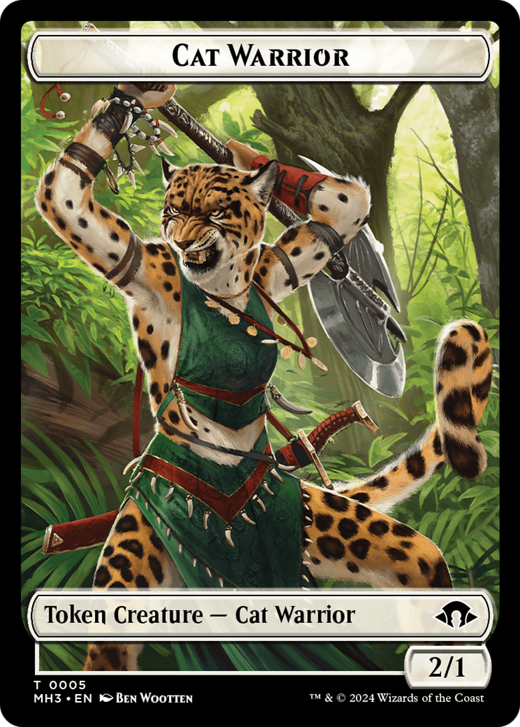 Cat Warrior Token [Modern Horizons 3 Tokens] | Anubis Games and Hobby