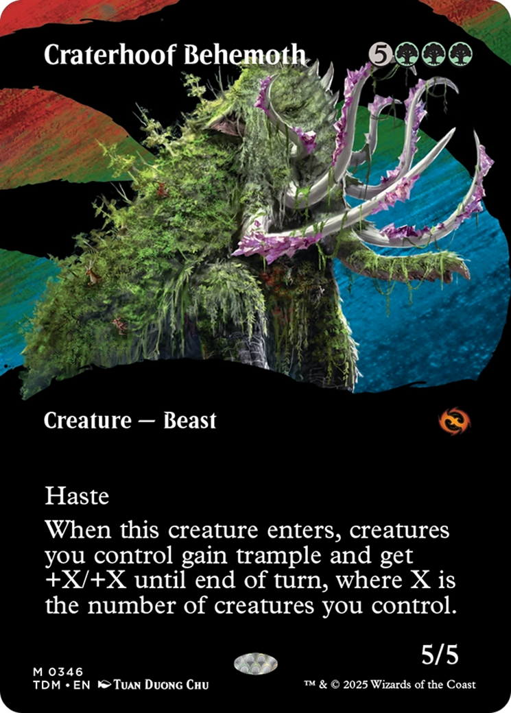 Craterhoof Behemoth (Borderless) [Tarkir: Dragonstorm] | Anubis Games and Hobby