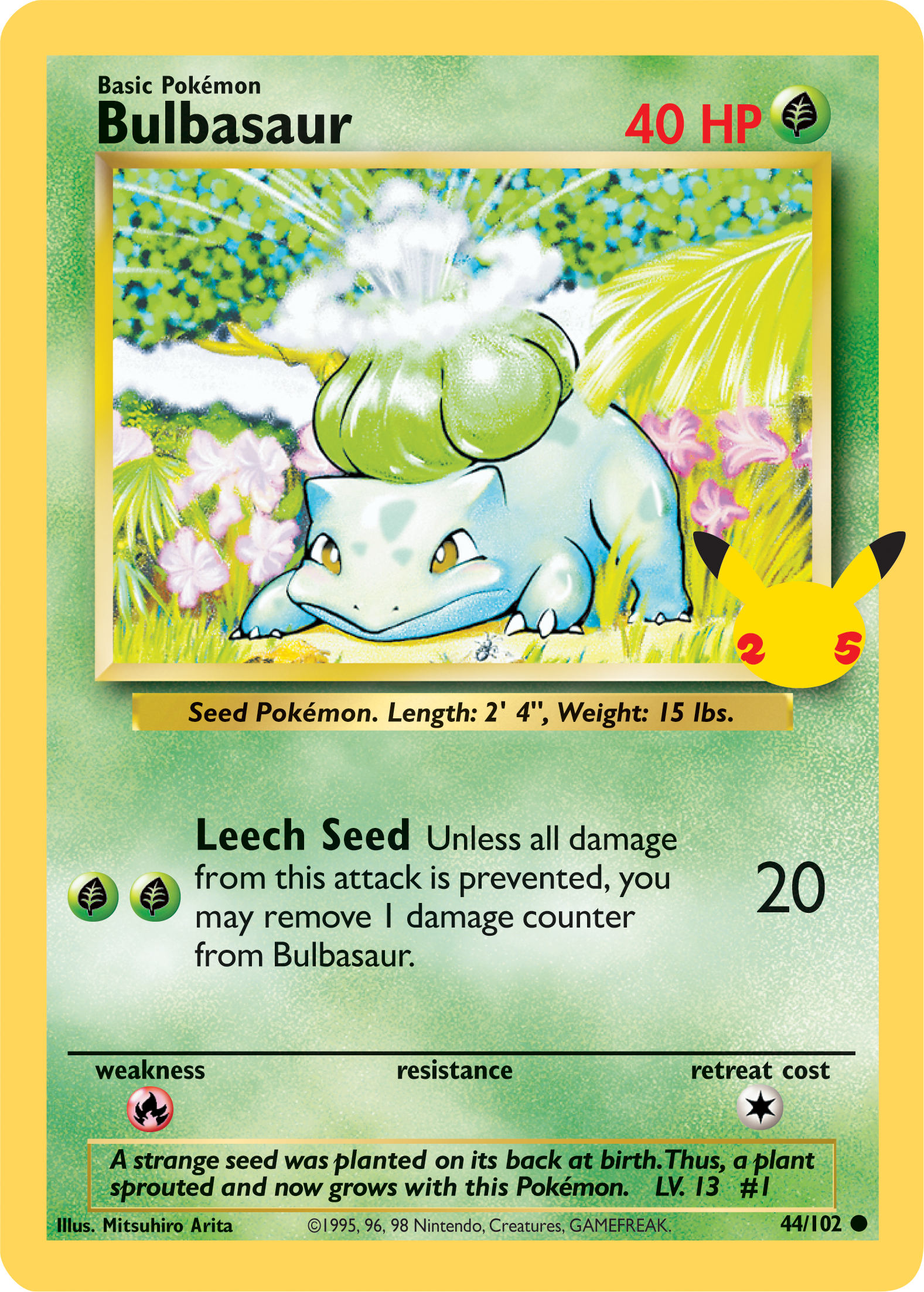 Bulbasaur (44/102) (Jumbo Card) [First Partner Pack] | Anubis Games and Hobby