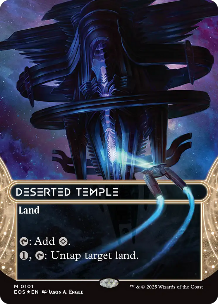 Deserted Temple (0101) (Borderless) (Galaxy Foil) [Edge of Eternities: Stellar Sights] | Anubis Games and Hobby