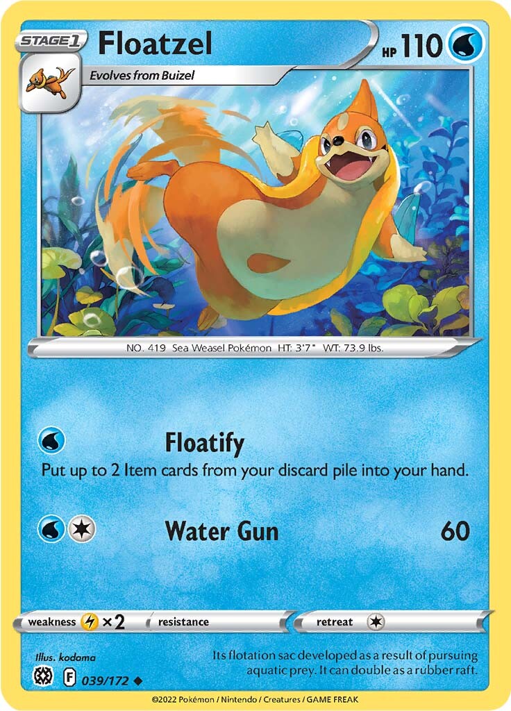 Floatzel (039/172) [Sword & Shield: Brilliant Stars] | Anubis Games and Hobby