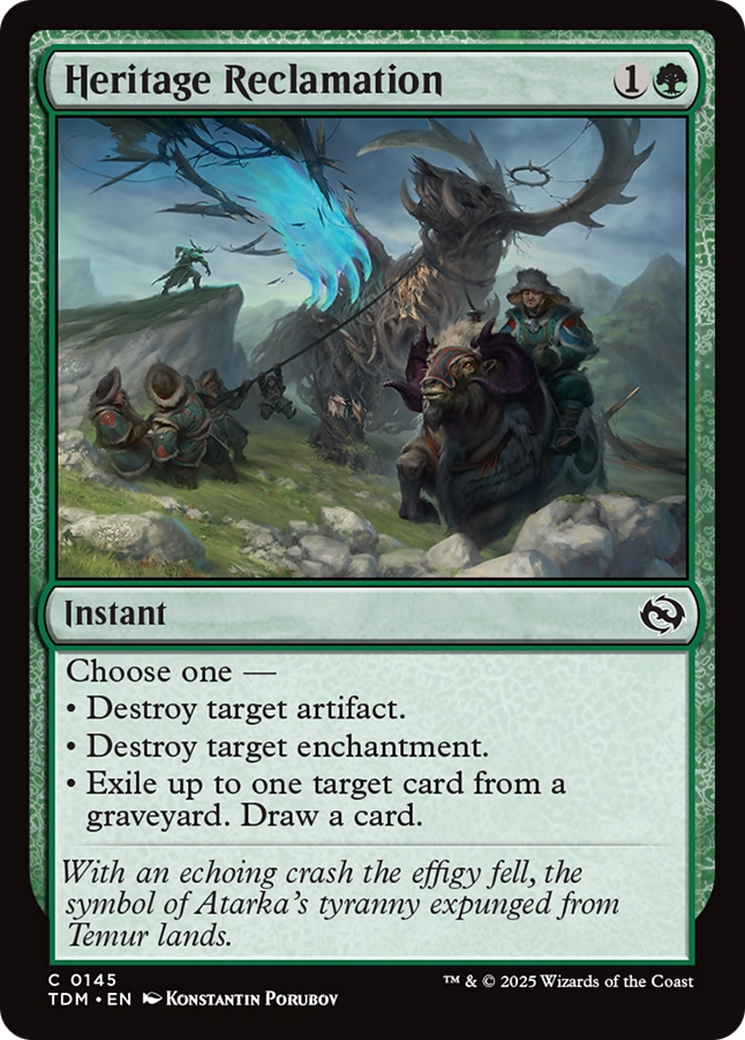 Heritage Reclamation [Tarkir: Dragonstorm] | Anubis Games and Hobby