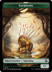 Tarmogoyf // Saproling Double-Sided Token [Modern Horizons 3 Commander Tokens] | Anubis Games and Hobby