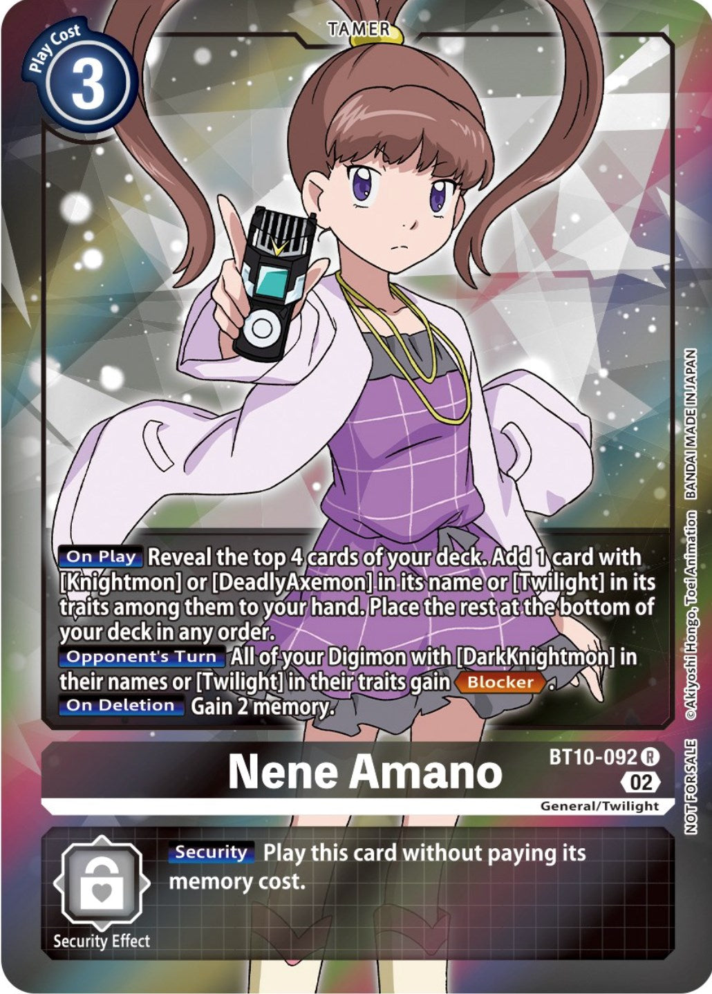 Nene Amano [BT10-092] (Box Topper) [Xros Encounter] | Anubis Games and Hobby