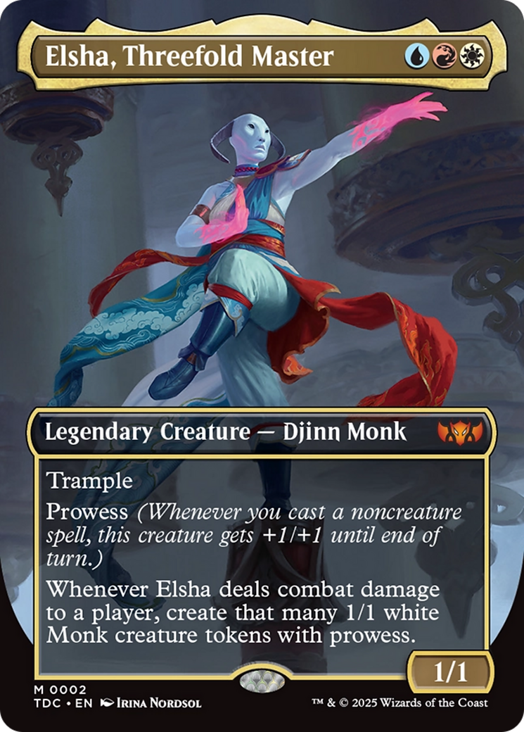 Elsha, Threefold Master (Borderless) [Tarkir: Dragonstorm Commander] | Anubis Games and Hobby