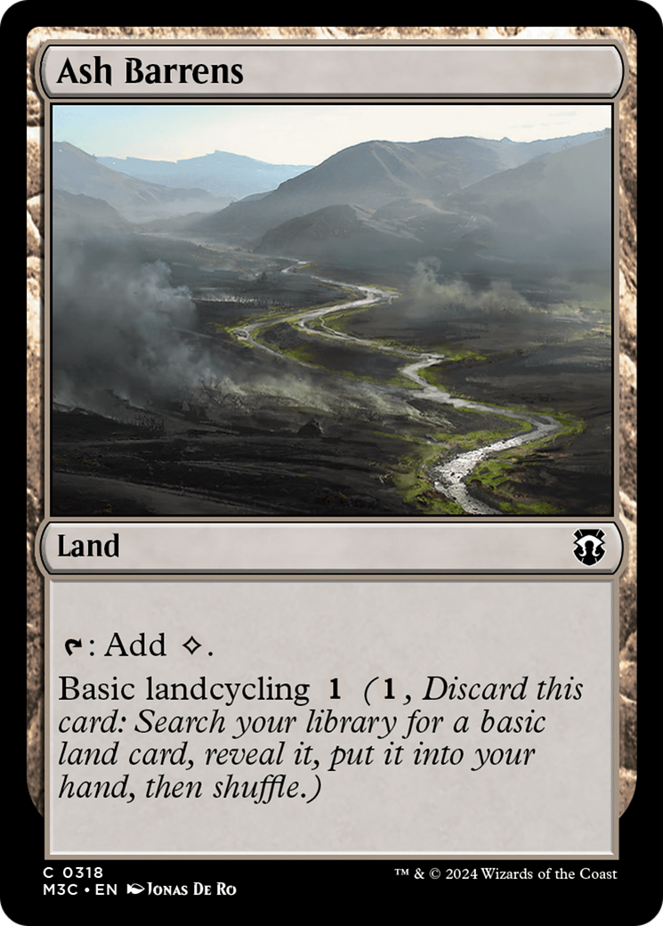 Ash Barrens (Ripple Foil) [Modern Horizons 3 Commander] | Anubis Games and Hobby