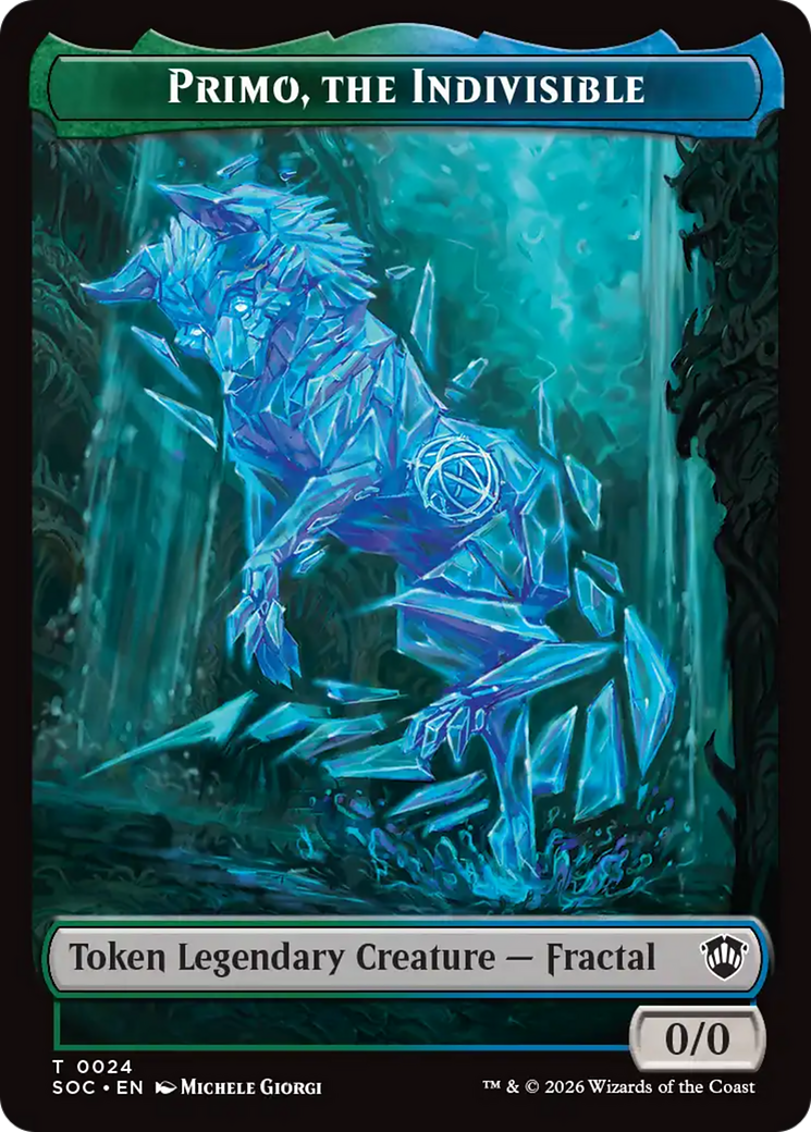 Beast // Primo, The Indivisible Double-Sided Token [Secrets of Strixhaven Commander Tokens] | Anubis Games and Hobby