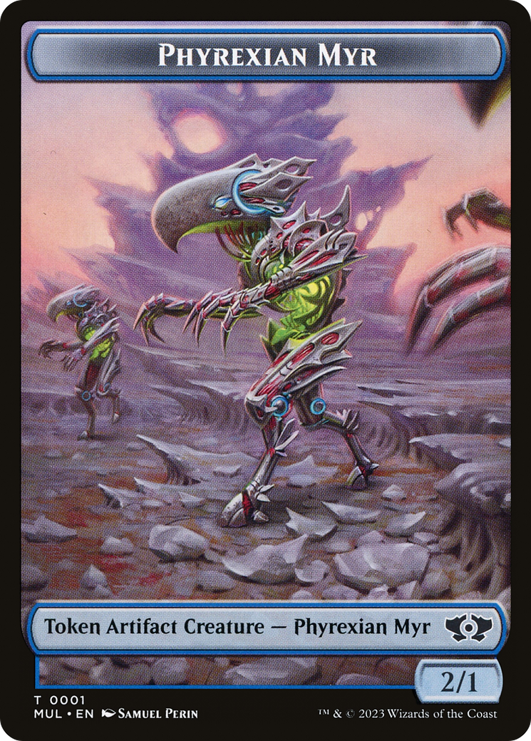 Phyrexian Myr // Dinosaur Double-Sided Token [March of the Machine Tokens] | Anubis Games and Hobby