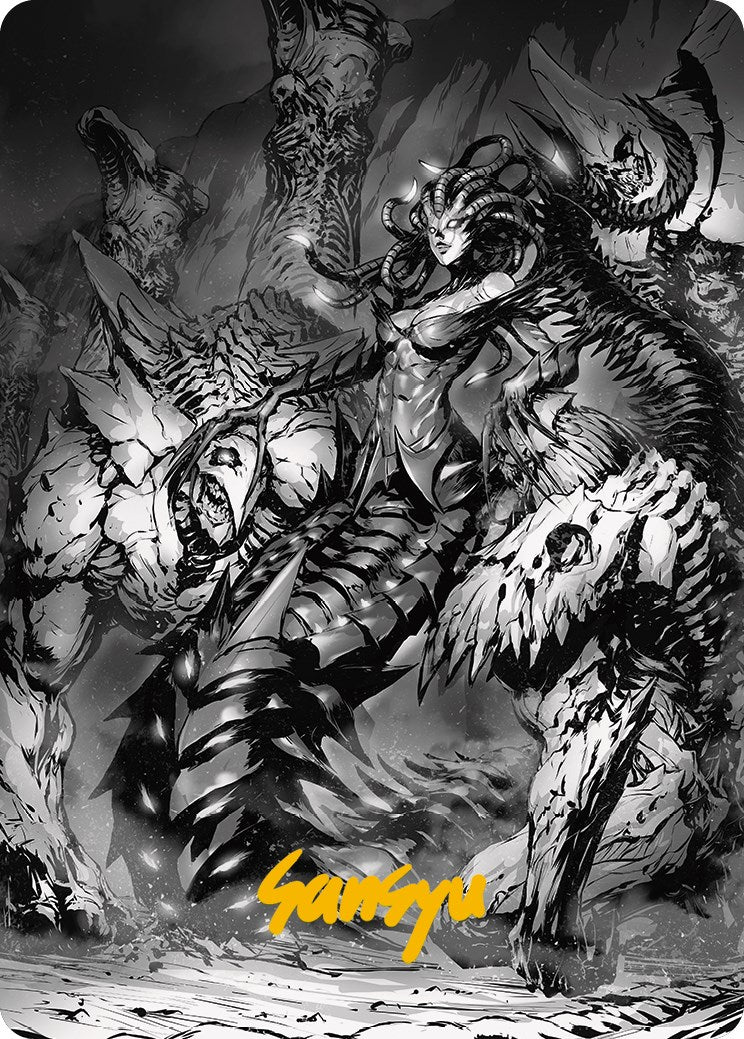 Vraska, Betrayal's Sting Art Card (Gold-Stamped Signature) [Phyrexia: All Will Be One Art Series] | Anubis Games and Hobby