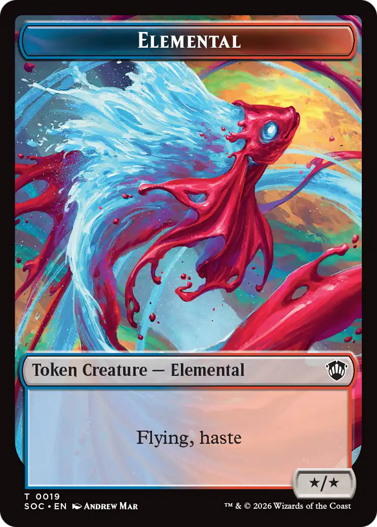 Elemental (0019) // Copy Double-Sided Token [Secrets of Strixhaven Commander Tokens] | Anubis Games and Hobby