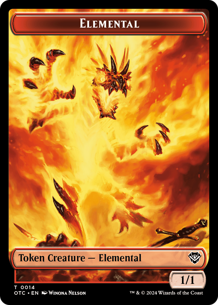 Bird Illusion // Elemental (0014) Double-Sided Token [Outlaws of Thunder Junction Commander Tokens] | Anubis Games and Hobby