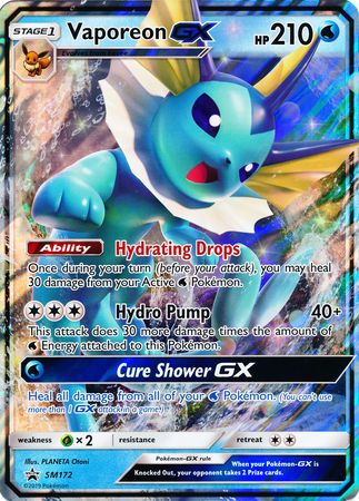 Vaporeon GX (SM172) (Jumbo Card) [Sun & Moon: Black Star Promos] | Anubis Games and Hobby