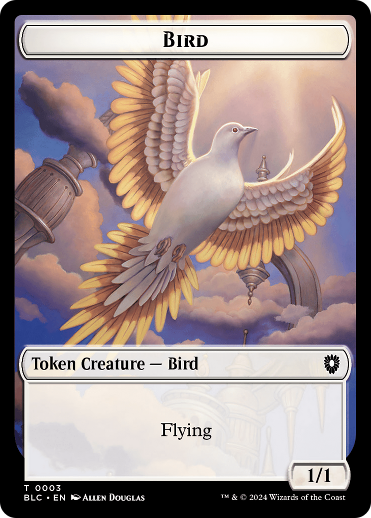 Storm Crow // Bird (003) Double-Sided Token [Bloomburrow Commander Tokens] | Anubis Games and Hobby