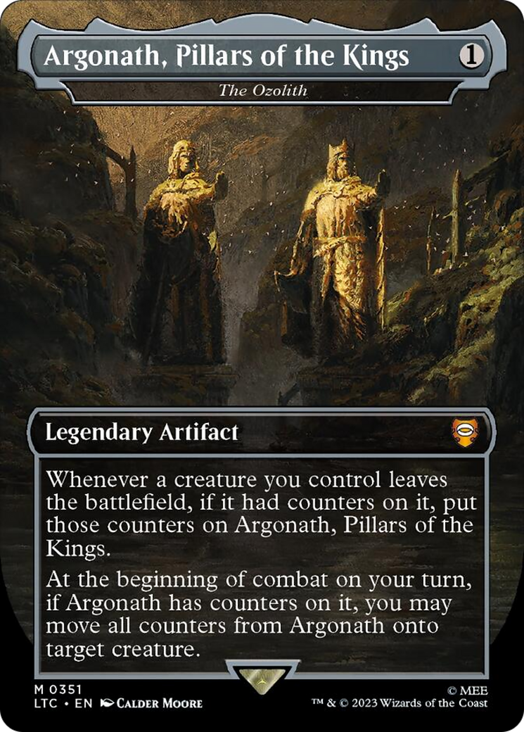 Argonath, Pillars of the Kings - The Ozolith (Borderless) (Surge Foil) [The Lord of the Rings: Tales of Middle-Earth Commander] | Anubis Games and Hobby