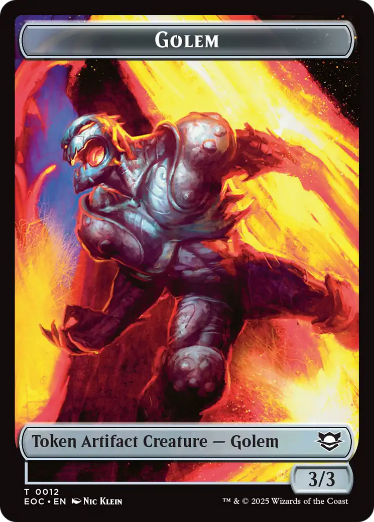 Copy // Golem (0012) Double-Sided Token [Edge of Eternities Commander Tokens] | Anubis Games and Hobby