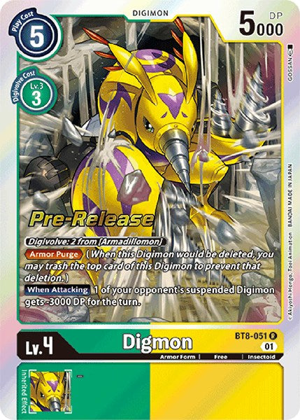 Digmon [BT8-051] [New Awakening Pre-Release Cards] | Anubis Games and Hobby