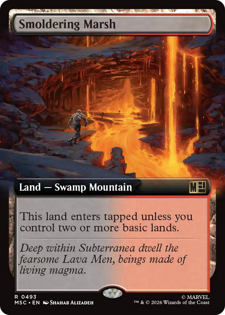Smoldering Marsh (Extended Art) [Marvel Super Heroes Commander] | Anubis Games and Hobby