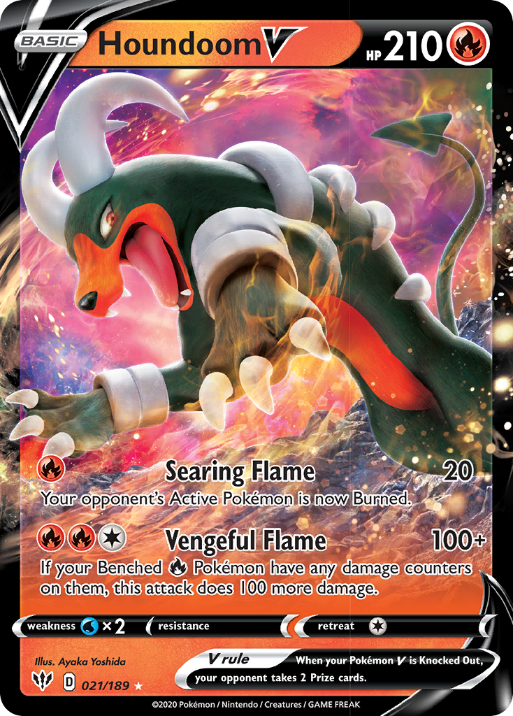 Houndoom V (021/189) [Sword & Shield: Darkness Ablaze] | Anubis Games and Hobby