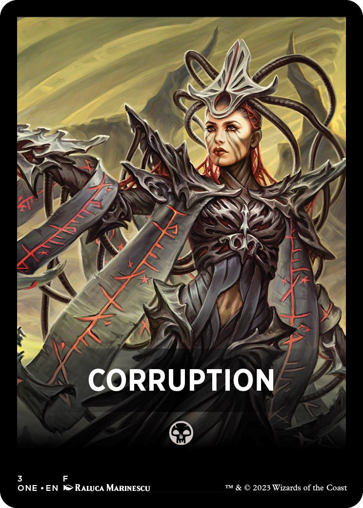 Corruption Theme Card [Phyrexia: All Will Be One Tokens] | Anubis Games and Hobby