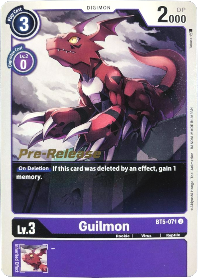 Guilmon [BT5-071] [Battle of Omni Pre-Release Promos] | Anubis Games and Hobby