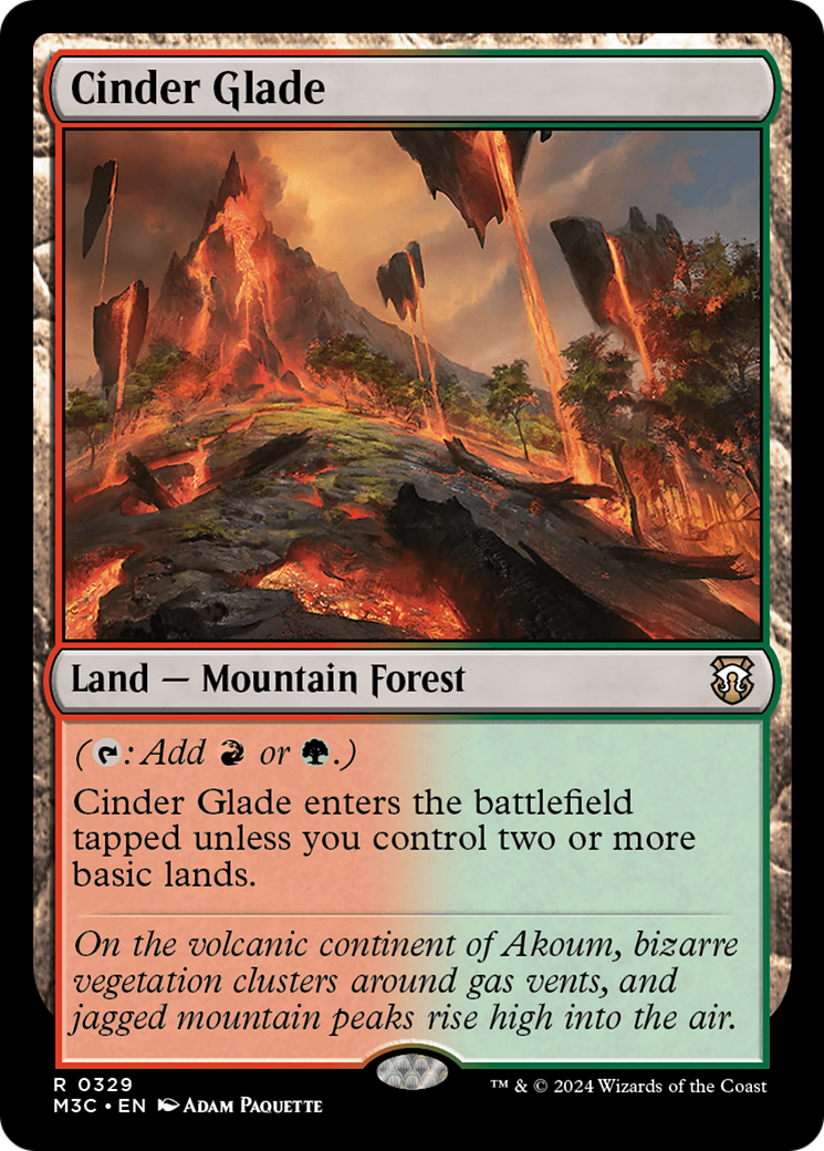 Cinder Glade (Ripple Foil) [Modern Horizons 3 Commander] | Anubis Games and Hobby