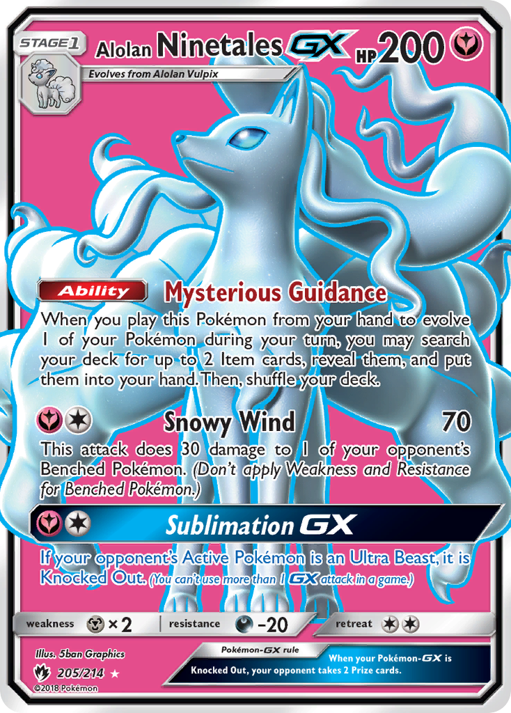 Alolan Ninetales GX (205/214) [Sun & Moon: Lost Thunder] | Anubis Games and Hobby