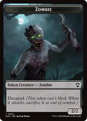 Snake // Zombie Double-Sided Token [Secrets of Strixhaven Commander Tokens] | Anubis Games and Hobby