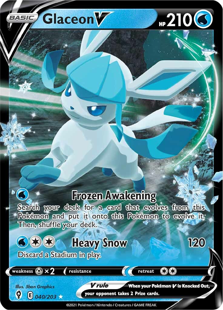 Glaceon V (040/203) [Sword & Shield: Evolving Skies] | Anubis Games and Hobby