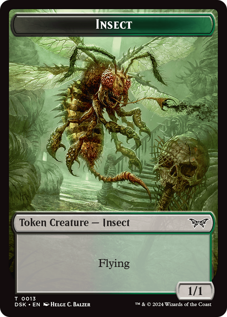 Insect (0013) // Spider Double-Sided Token [Duskmourn: House of Horror Tokens] | Anubis Games and Hobby