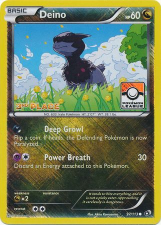Deino (97/113) (League Promo 3rd Place) [Black & White: Legendary Treasures] | Anubis Games and Hobby