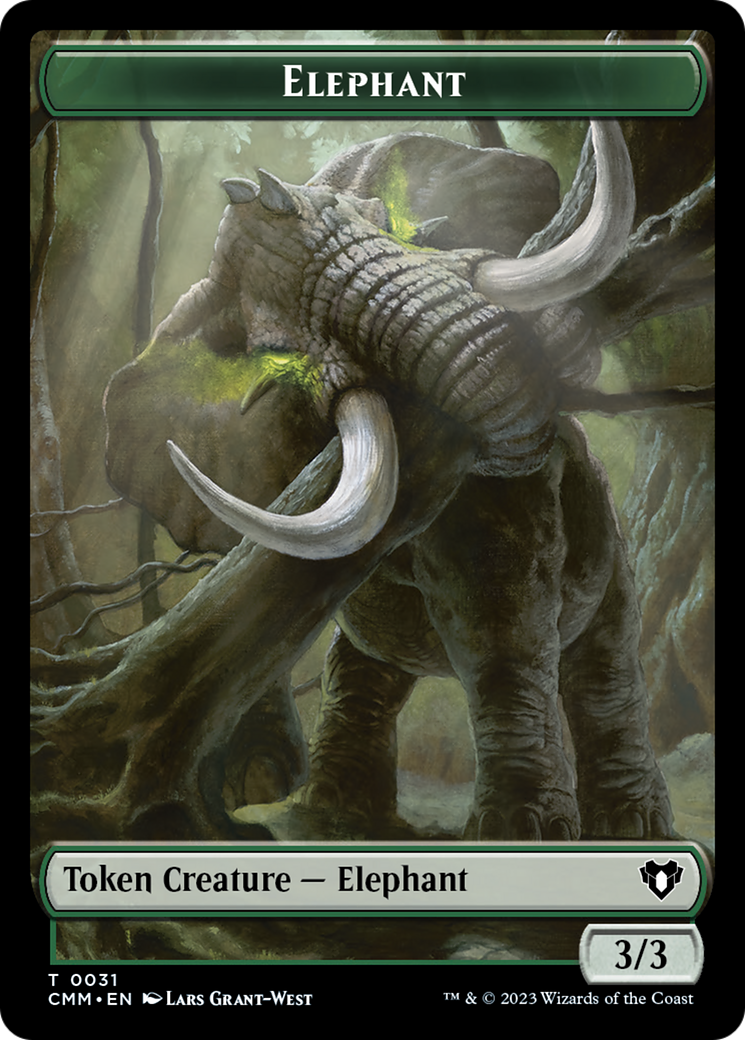 Soldier // Elephant Double-Sided Token [Commander Masters Tokens] | Anubis Games and Hobby