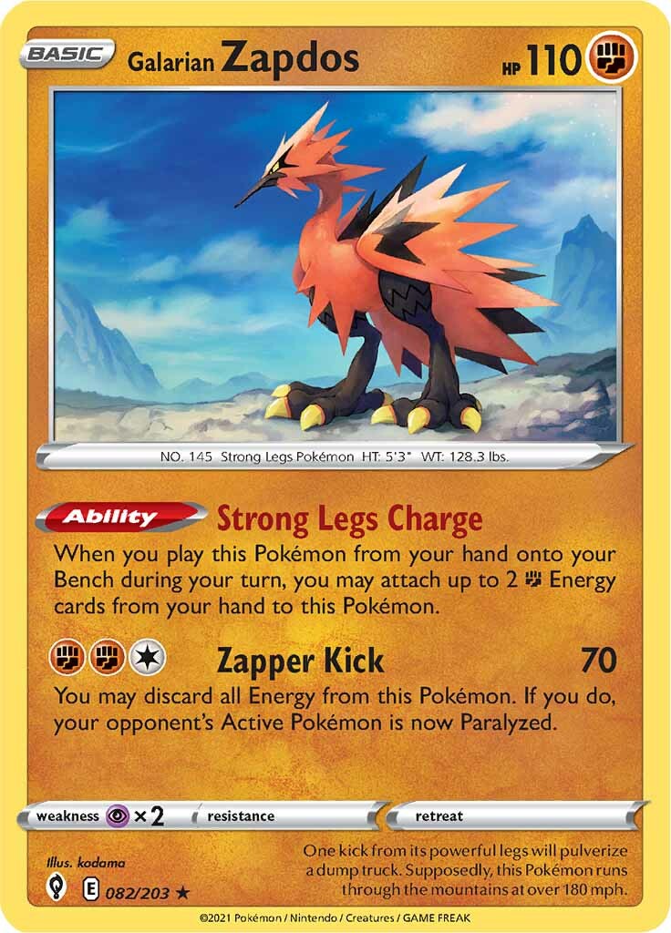 Galarian Zapdos (082/203) [Sword & Shield: Evolving Skies] | Anubis Games and Hobby