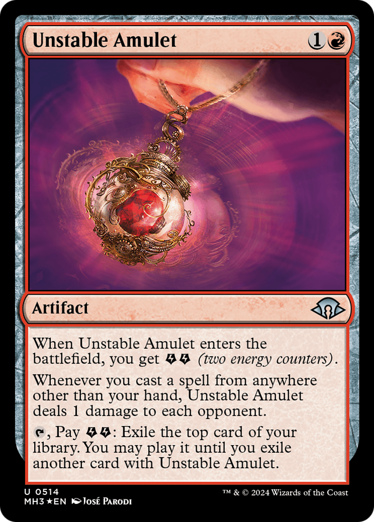 Unstable Amulet (Ripple Foil) [Modern Horizons 3] | Anubis Games and Hobby