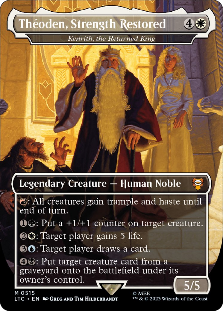Theoden, Strength Restored - Kenrith, the Returned King (Borderless) [The Lord of the Rings: Tales of Middle-Earth Commander] | Anubis Games and Hobby
