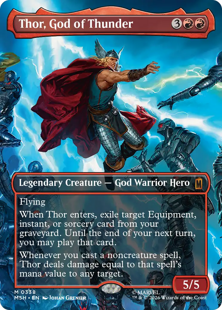 Thor, God of Thunder (Borderless) (0338) [Marvel Super Heroes] | Anubis Games and Hobby