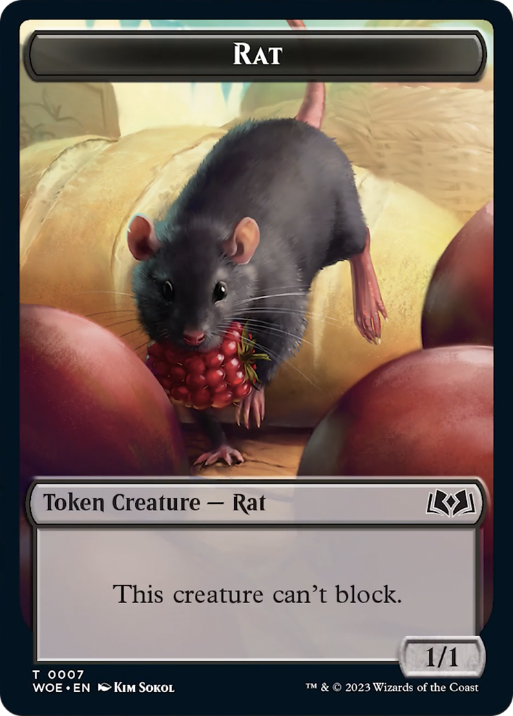 Rat Token [Wilds of Eldraine Tokens] | Anubis Games and Hobby