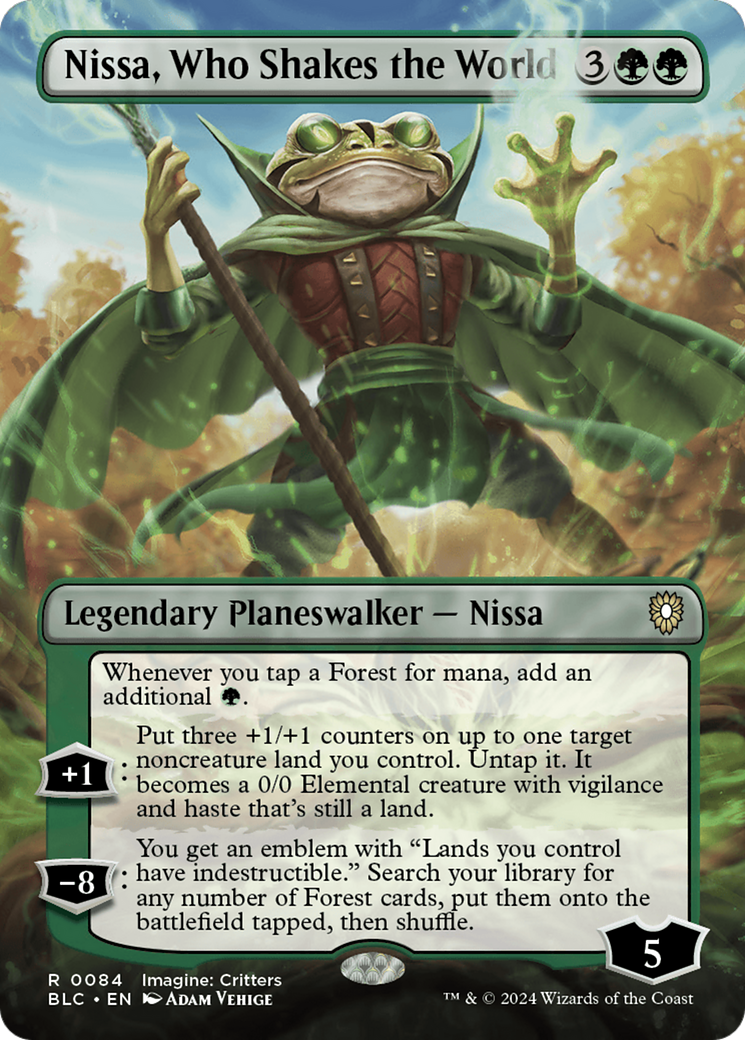 Nissa, Who Shakes the World (Borderless) [Bloomburrow Commander] | Anubis Games and Hobby